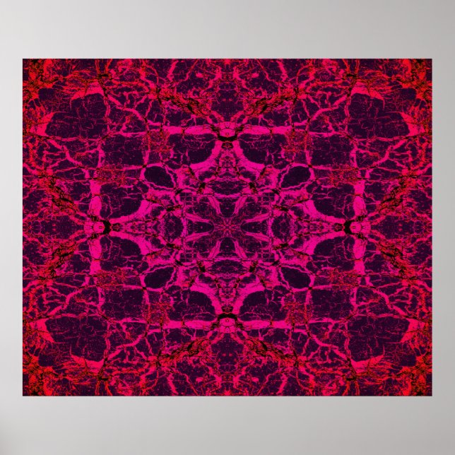 Red kaleidoscope pattern poster (Front)