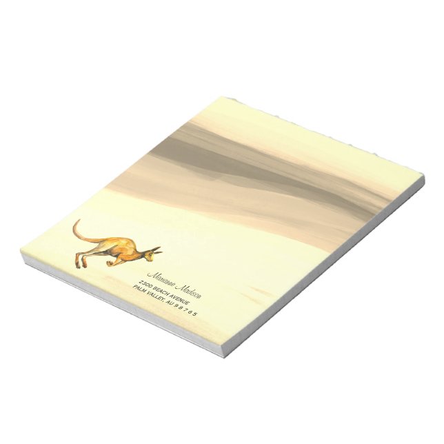 Red kangaroo painted with watercolor  notepad (Rotated)