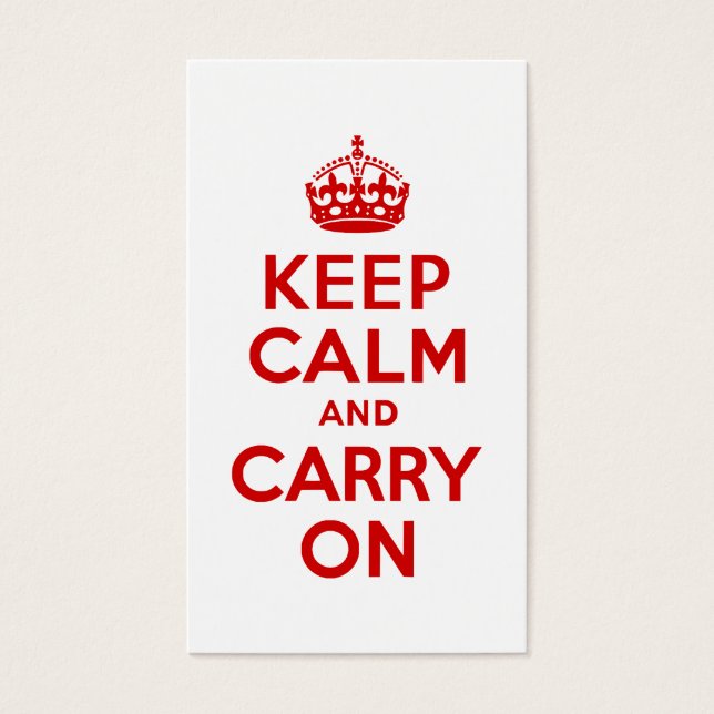 Red Keep Calm and Carry On (Front)
