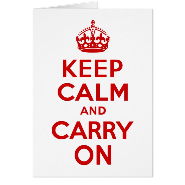 Red Keep Calm and Carry On (Front)