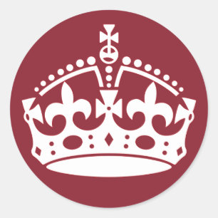 Red Keep Calm and Carry On Crown Stickers