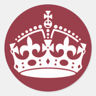 Red Keep Calm and Carry On Crown Stickers