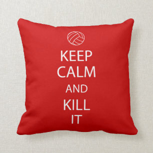 Red Keep Calm Volleyball Pillow
