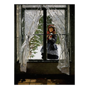 Red Kerchief Portrait Poster
