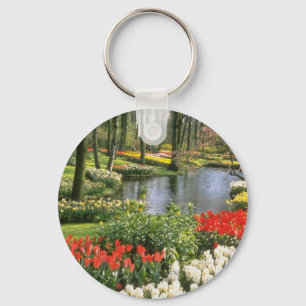 Red Keukenthof Gardens, Lisse, Holland flowers Key Ring
