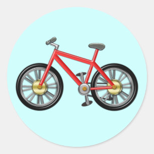 Red Kids Bike Classic Round Sticker