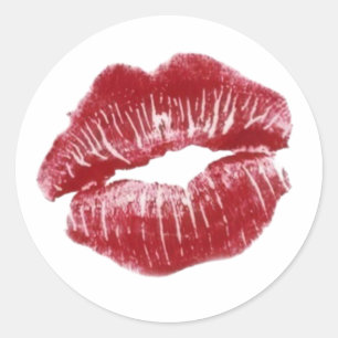 Red Kiss – A Bold Expression of Love Classic Round Sticker