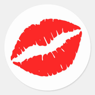 Red Kiss Classic Round Sticker