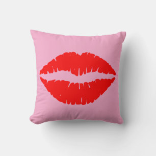 RED KISS LIPS PILLOWS