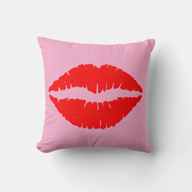 RED KISS LIPS PILLOWS (Front)