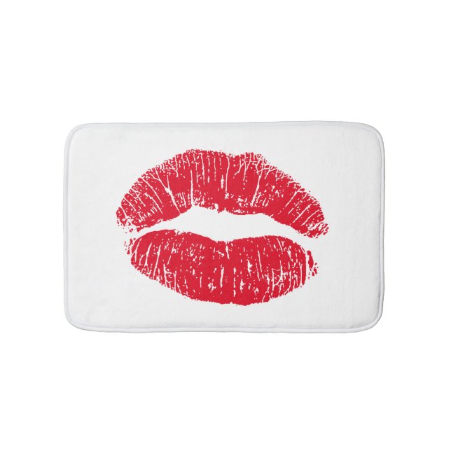 Red Kissing Lips Bath Mat (Front)