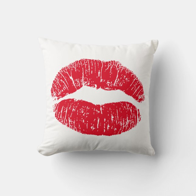 Red Kissing Lips Cushion (Front)