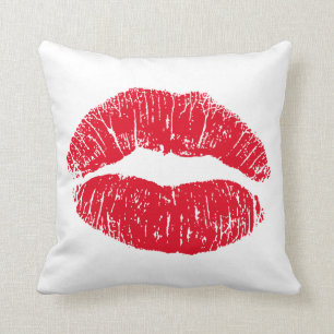 Red Kissing Lips Cushion