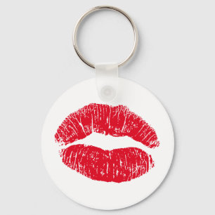 Red Kissing Lips Key Ring