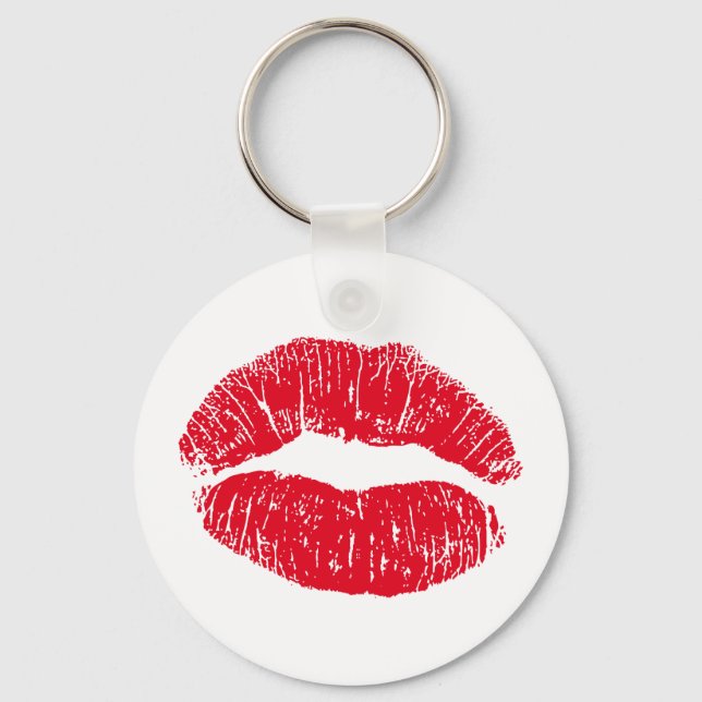 Red Kissing Lips Key Ring (Front)