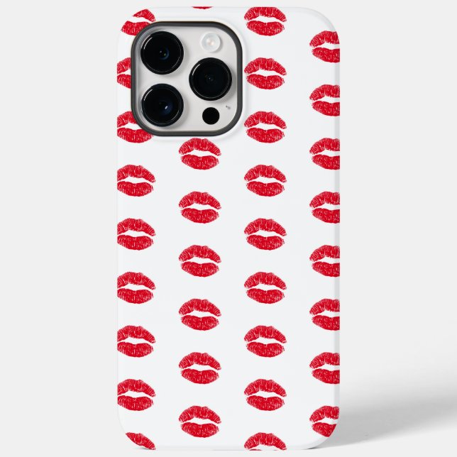 Red Kissing Lips Pattern Case-Mate iPhone Case (Back)