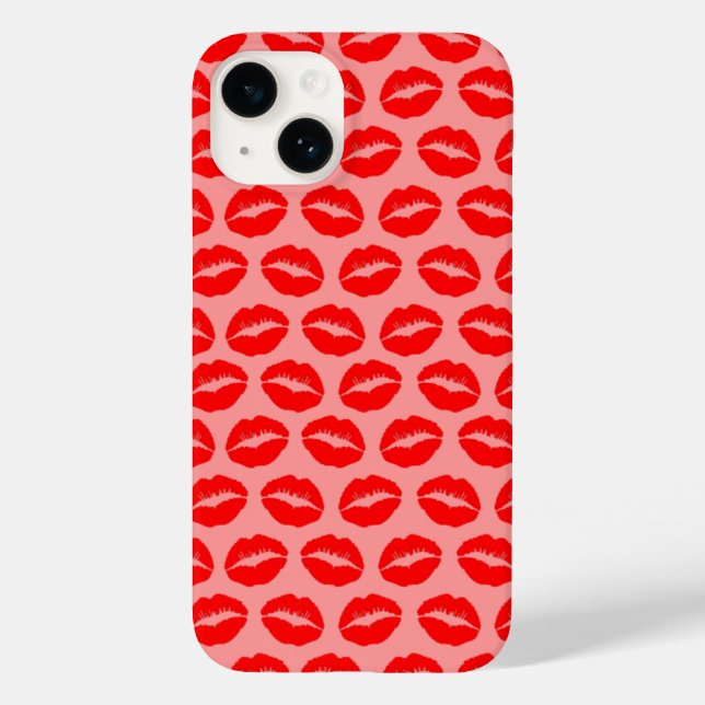 Red Kissy Lips Case-Mate iPhone Case (Back)