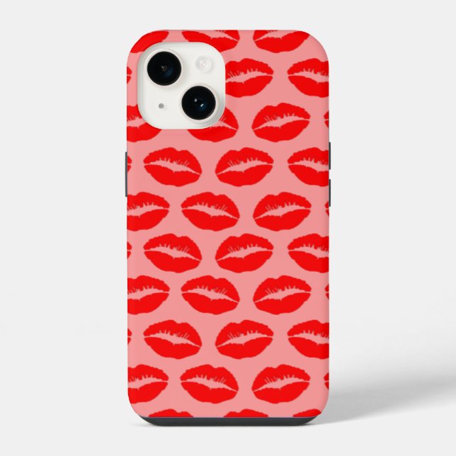 Red Kissy Lips iPhone Case (Back)