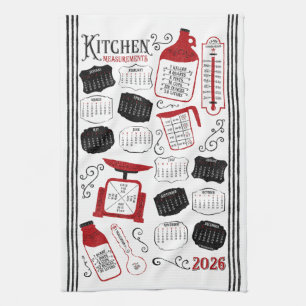 Red Kitchen Conversions Tea Towel