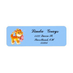Red Kitten Postage Label Return Address Label