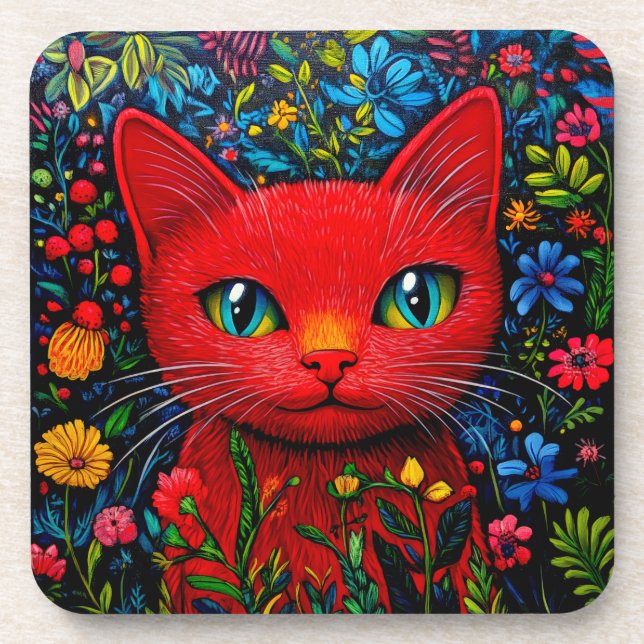 Red Kitty Coaster (Front)