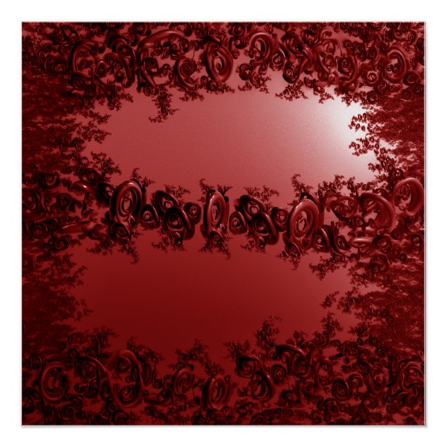 Red Kleinian Fractal Poster (Front)