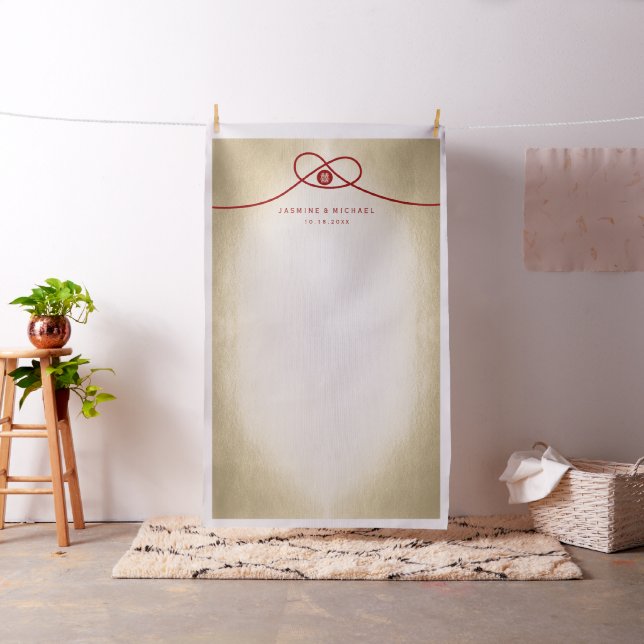 Red Knot Double Happiness Wedding Photo Backdrop (In Situ)