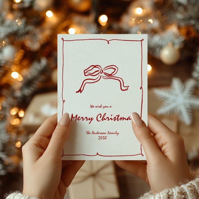 Red Knot Modern Christmas Holiday Card (Creator Uploaded)