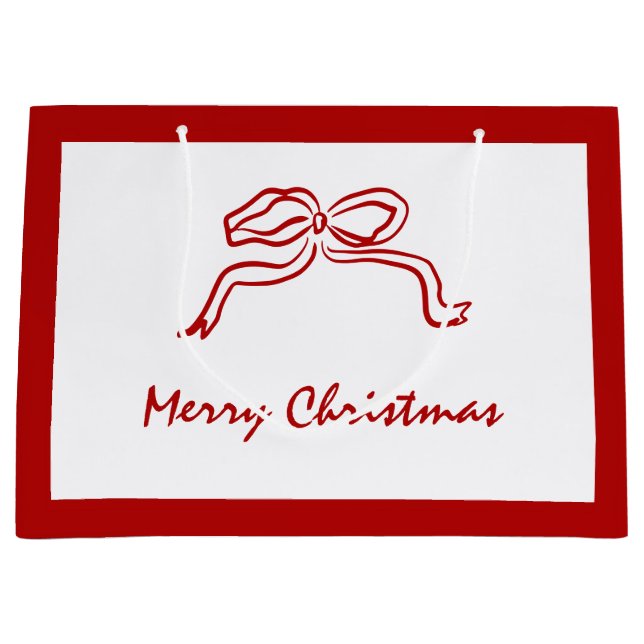Red Knot Modern Christmas Large Gift Bag (Front)