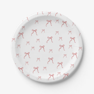 Red Knot Modern Christmas  Paper Plate