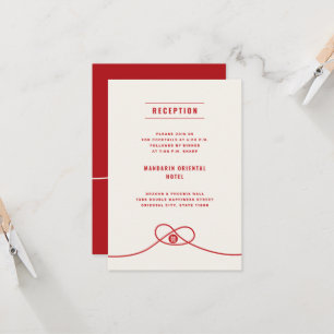 Red Knot Union 囍 Simple Chinese Wedding Reception Invitation