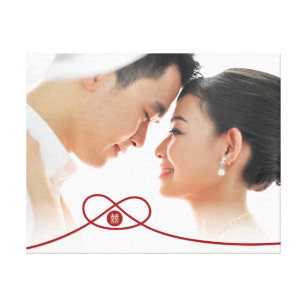 Red Knot Union Double Happiness Chinese Wedding Canvas Print