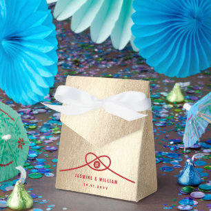 Red Knot Union Double Happiness Chinese Wedding Favour Box
