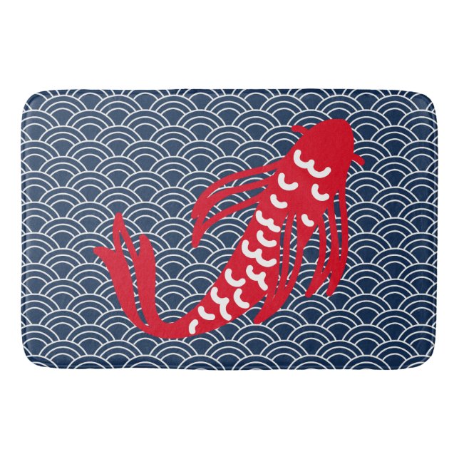 Red Koi Fish Bath Mat (Front)