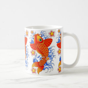 RED KOI FISH DESIGN COFFEE MUG
