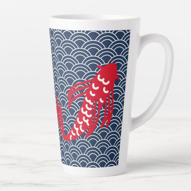 Red Koi Fish Latte Mug (Right)