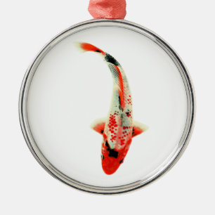 Red Koi Fish Metal Ornament