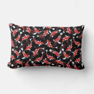 Red Koi Fish Pattern Lumbar Cushion