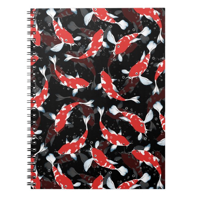 Red Koi Fish Pattern Notebook (Front)