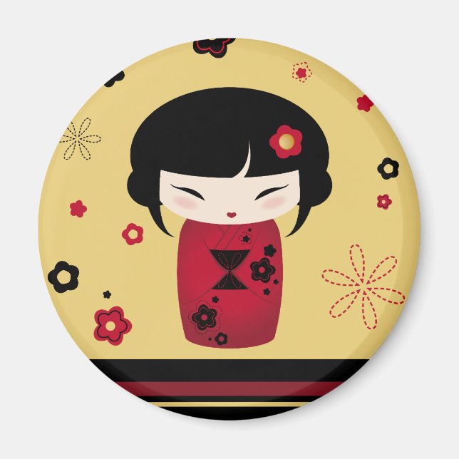 Red Kokeshi Magnet (Front)