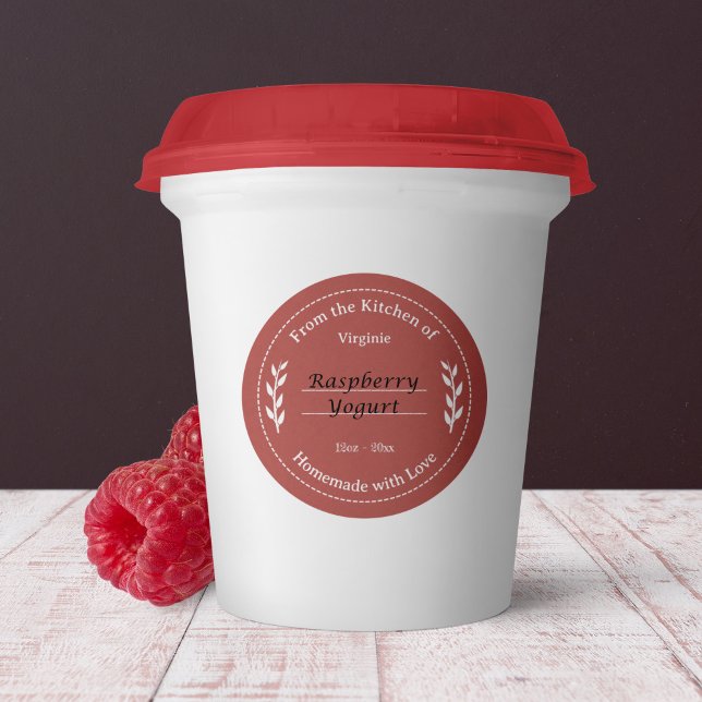Red Kraft & Rustic Made with Love Label Sticker (Red Kraft & Rustic Made with Love Label Sticker)