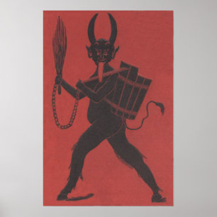 Red Krampus Basket Switch Chain Tongue Poster