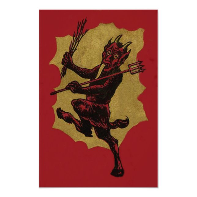 Red Krampus Pitchfork Switch Tongue Photo Print (Front)