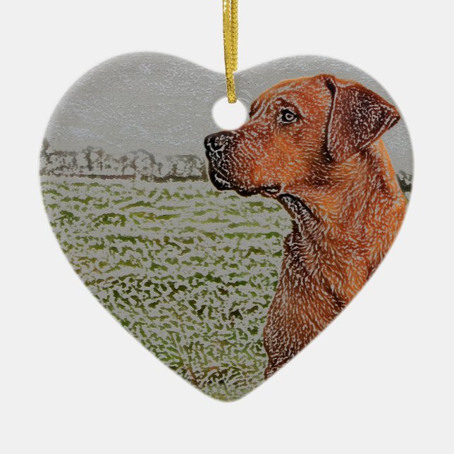 Red Lab Christmas Ornament (Front)