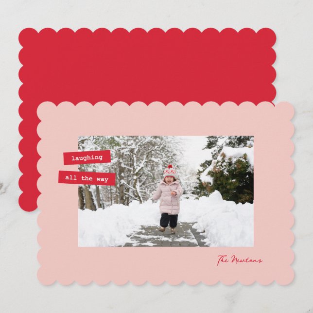 Red Label Single Photo Flat Holiday Card (Front/Back)