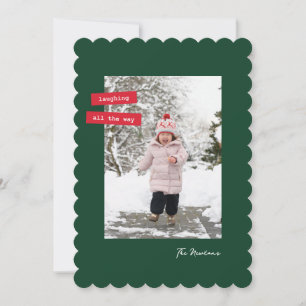 Red Label Single Photo Flat Holiday Card