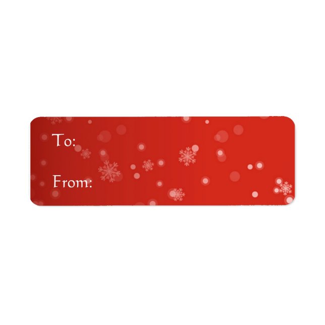 Red Label - Snowflakes Return Address Label (Front)