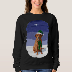 Red Labrador Retriever In Christmas Santa Hat Sweatshirt