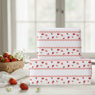 Red Lace Berry First Birthday Wrapping Paper