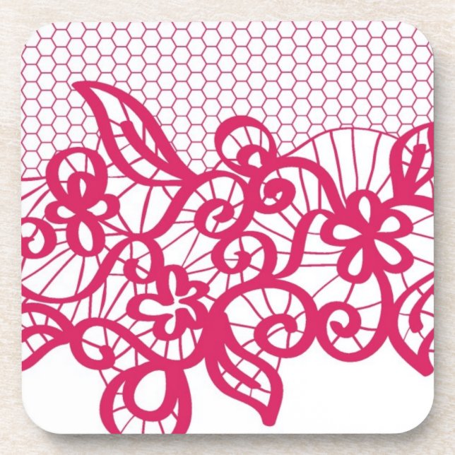 Red lace coaster (Front)